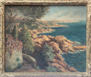 Pair of 1930’s French Seascapes in Original Frames Oil Paintings