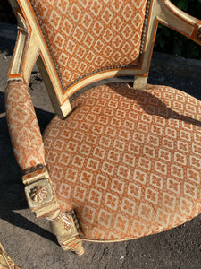French Antique Napoleon Elbow Chairs PAIR