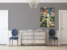 Load image into Gallery viewer, James WOOD (1889 - 1975) Huge Original Oil/Mixed Media Art Painting “Picking Flowers” 1950’s - French General Trading