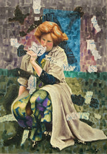 Load image into Gallery viewer, James WOOD (1889 - 1975) Huge Original Oil/Mixed Media Art Painting “Picking Flowers” 1950’s - French General Trading