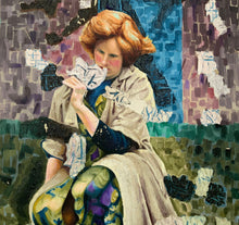 Load image into Gallery viewer, James WOOD (1889 - 1975) Huge Original Oil/Mixed Media Art Painting “Picking Flowers” 1950’s - French General Trading