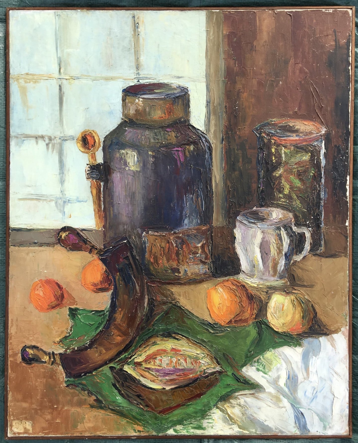 Midcentury French Still Life - Oil Painting on Canvas - Framed - French General Trading