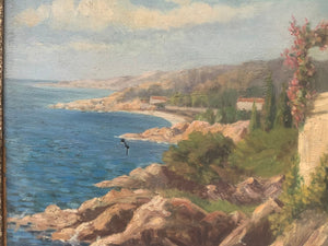 Pair of 1930’s French Seascapes in Original Frames Oil Paintings - French General Trading