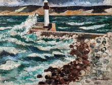 Load image into Gallery viewer, &quot;Phare&quot; Original French Vintage Oil Painting on Canvas - Signed - French General Trading