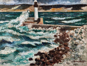"Phare" Original French Vintage Oil Painting on Canvas - Signed - French General Trading
