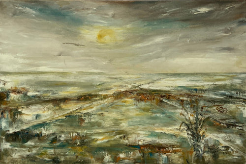 “Seascape” Original 1978 Signed Oil on Canvas - Damaged - French General Trading