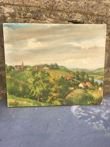 Sweet French Original Landscape Oil on Canvas Painting - French General Trading